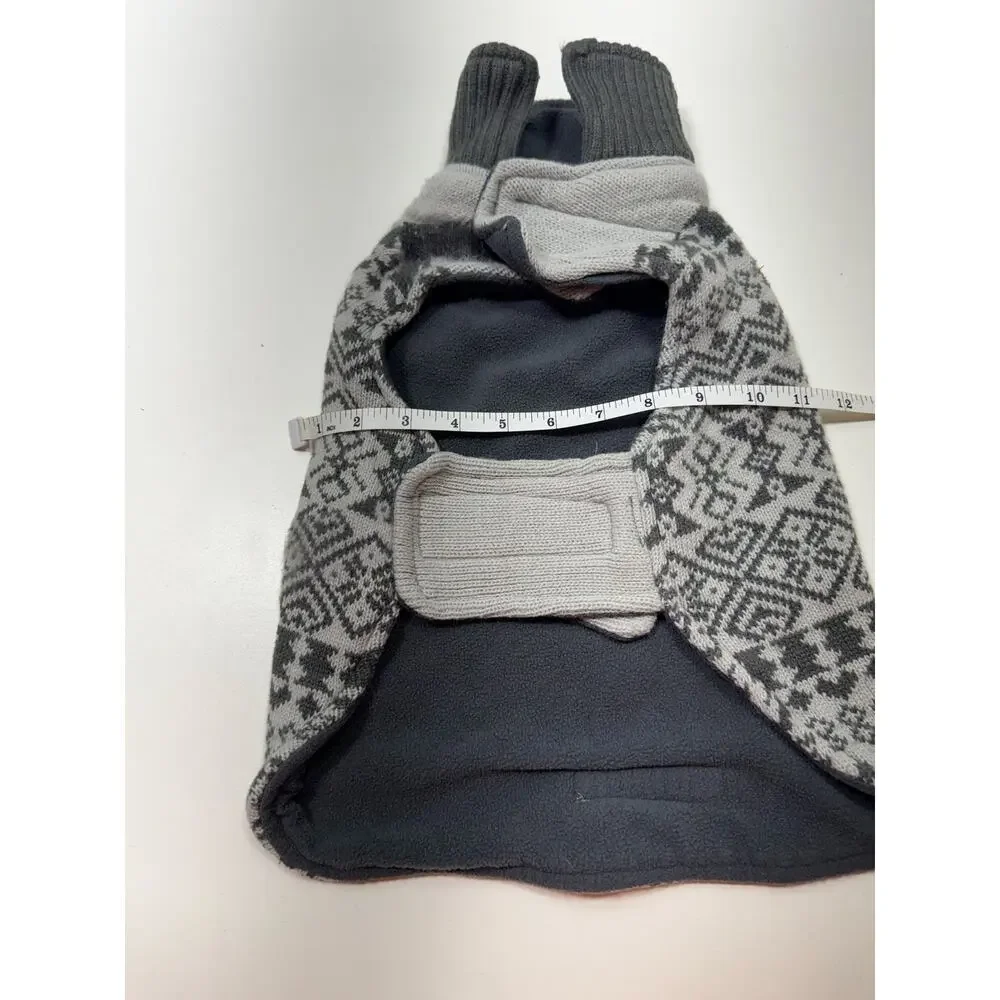 Eddie Bauer Gray White Geometric Pattern XL Dog Sweater 11X18 Cozy Cabin Core